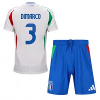 Echipament fotbal Italia Federico Dimarco #3 Tricou Deplasare European 2024 pentru copii maneca scurta (+ Pantaloni scurti)